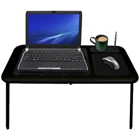 Laptop Buddyt Portable Workstation Table W/ Fan - All Black