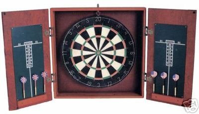Childrens Toyshop  Toys : Dart board set with wooden storage case