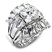 3.0ct Princess cut 3 Stone Engagement Ring with Ring Guard Bridal Wedding Ring Set