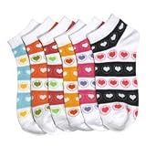 Mamia Lot of 3 Pairs Young Girls Ped Hearts Assorted Kids Socks