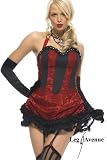 Leg Avenue Burlesque Dancer, includes brocade dress with bustle back bow