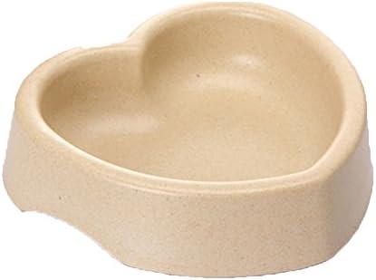 BETOP Bamboo Fiber Heart-shaded Pet Food or Water Bowl for Cats and Dogs (Beige)