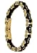 Jewelry : Yellow Goldplated and Black Rubber Cycle Bracelet