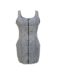 Sleeveless Tank Denim/Polyester/Spandex Mini Dress 