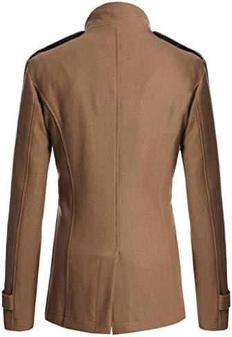 Men's Slim Fit Double Breasted Woollen Coat Medium Camel