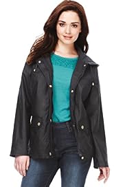 Petite Linen Blend Hooded Waxy Jacket
