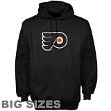 NHL Majestic Philadelphia Flyers Black Big Sizes Felt Tek Patch Pullover Hoodie Sweatshirt (XXX-Large)
