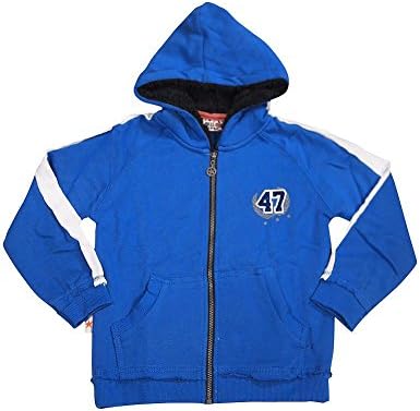 Wild Mango - Big Boys Varsity Zip Up Hoodie Jacket, Blue 32048-8