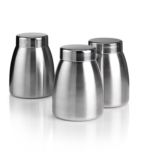 Brushed Stainless Steel Storage Jars