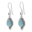 Sterling Silver with Pear Shape Turquoise Earrings
