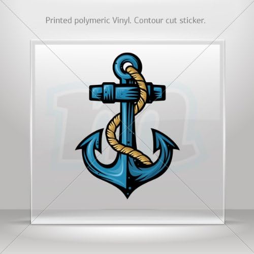 Decals Sticker Anchor car Boat Vehicle ATV jet-ski Garage door 6 X 4.3 Inches Vinyl color print 0600 XZE47