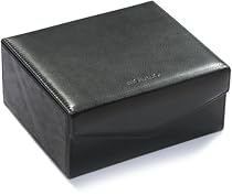 Movado Black Leather Valet Box #0603046
