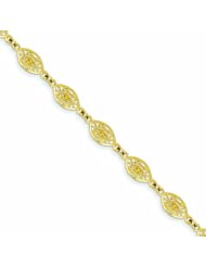 Genuine 14K Yellow Gold Polished Filigree Bracelet 7 Inches 3 Grams Of Gold 100% Satisfaction Guaranteed.