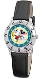 Mickey Disney Kids’ Time Teacher Mouse Black Leather Strap Watch # D822S006