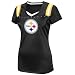 NFL Pittsburgh Steelers Draft Me III Short Sleeve V-Neck Synthetic Tee, Black/White/Yellow Gold, Medium