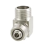 uxcell　クイックカプラ　コネクタ継手　エアホースクイックカプラー　コネクタ　L形　シルバートーン