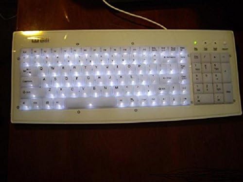Glow in the Dark Snow White Illuminated USB Keyboard for Macs - Macbook Mac Pro iMac iBook + Other USB Macs