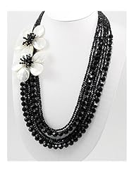 Flower Mother of Pearls Necklace In Sterling Silver