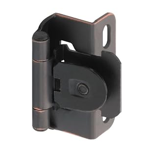 Amerock BP8719-ORB Single Demountable Partial Wrap Hinge 1 2-Inch Overlay, Oil Rubbed Bronze by 