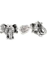 ROTENIER "Novelty" Sterling Silver Elephant Head and Peanut Cufflinks