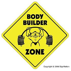 BODY BUILDER ZONE - Sign - xing weightlifter building