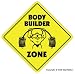 BODY BUILDER ZONE - Sign - xing weightlifter building