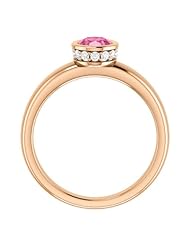 10K Rose Gold 7.00x5.00mm Oval Cut Pink Sapphire and Diamond Ring -- LIFETIME WARRANTY