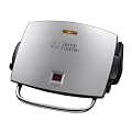 George Foreman 14525 4-Portion Family Removable Plates Grill and Melt in Brushed Steel