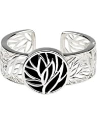 Genuine Onyx Hinged Cuff Bracelet Sterling Silver 32X32 Mm 69237