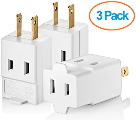 Yubi Power Three Outlet Cube Adapter Single Receptical Non Grounding Adapter- 3 Pack