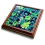 Blue Turquoise Green Print - 8x8 Trivet With 6x6 Ceramic Tile