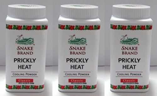 Prickly Heat Cooling Powder Classic Snake Brand 50g (Pack of 3)