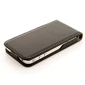 CUSTODIA IN PELLE NOBLE per Apple iPhone 4 / 4S Custodia in pelle nera + Protector Case dello schermo con comoda chiusura magnetica + FOIL PREMIUM da KWMOBILE