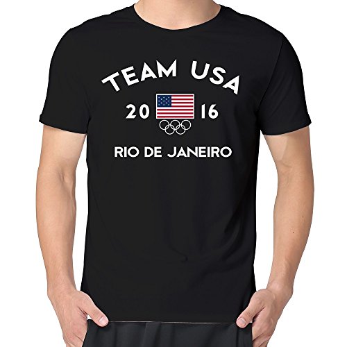 VARY Men's Team USA 2016 Olympics Rio De Janeiro T-shirt Short Tee Black