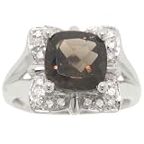 White Solid Gold Ring Womens 3c Garnet Diamond New