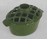 Classic Lattice Top Woodstove Steamer Mister Humidifier - Porcelain coated Cast Iron - GREEN