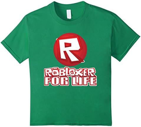 Kids Robloxer For Life T-Shirt 10 Kelly Green