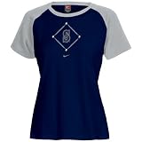 Nike Seattle Mariners Navy Blue Ladies On Base Raglan T-shirt