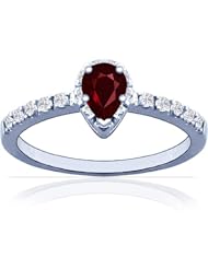 Platinum Pear Cut Ruby Ring With Sidestones (GIA Certificate)