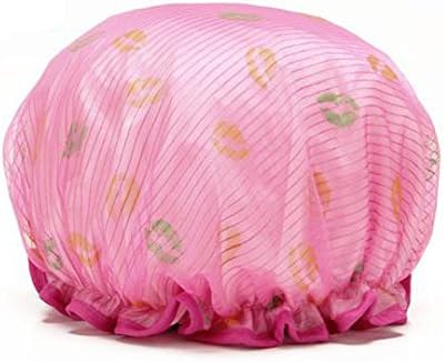 Fashion Design Stylish High Quality Reusable Shower cap with Beautiful pattern and color (Hotpink( Kiss Pattern))