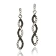 Sterling Silver Black Diamond Accent Infinity Dangle Earrings