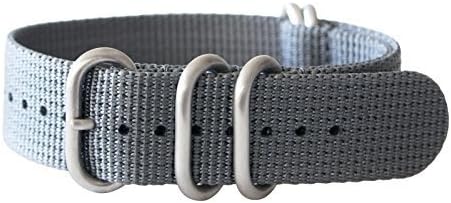 20mm 5 Ring 12"(300mm) Military Army Diver Nylon Watch Strap Band #Gray - Stainless