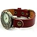 Retro Women Red Color Wrist Watch Personality Digital Design Soft Leather Strap Cheap Price Free Shipping W162