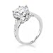 Bling Jewelry Sterling Silver Engagement Ring Crown CZ with Baguette Side Stone