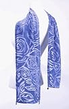 Blue Roses Burnout Velvet Scarf