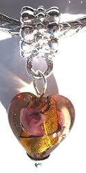 Silver Plated Charm Dangle Bead Fits Pandora Golden Heart