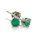 4mm Emerald Stud Earrings crafted in Sterling Silver 1/2ct tgw