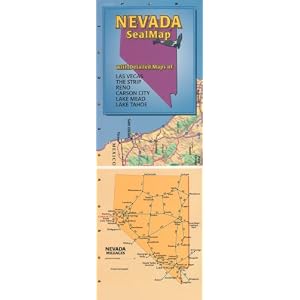 Nevada Seal Map with Detailed Maps of Las Vegas, the Strip, Reno, Carson City, Lake Mead, Lake Tahoe, Boulder City, Nevada Mileages (2008 Printing, Laminated)