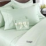 DAMASK CHEQUER 500 Thread Count Bed Sheet Set King (Sage)