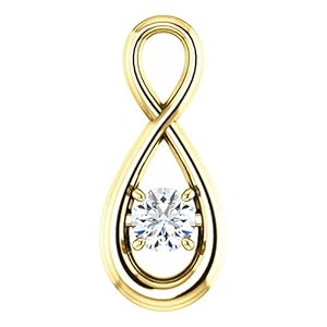 14K Yellow Gold Round Cut Diamond Pendant - 0.25 Ct.